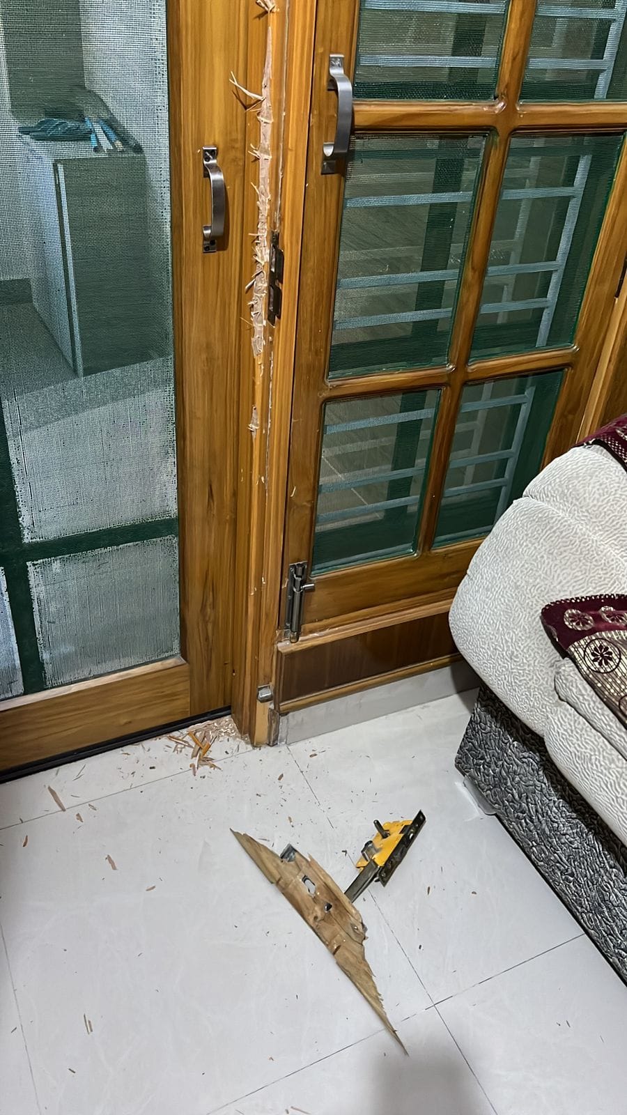 Thieves broke into the house and took away CCTV and DVR.
