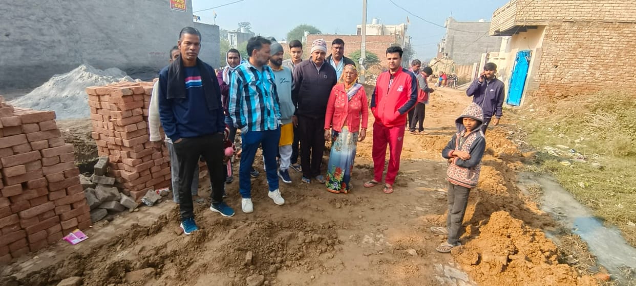 Villagers accused the contractor of using substandard material while laying the sewerage line
