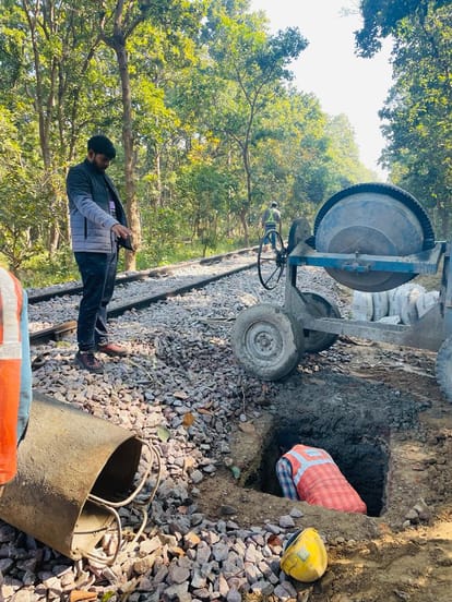 Bridge of rotten drain between Pilibhit and Puranpur ready, tracks laid