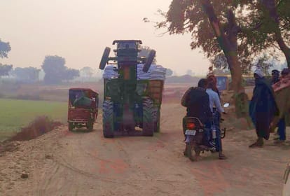 Tractor-trolley went out of control on a culvert under construction in Dataganj