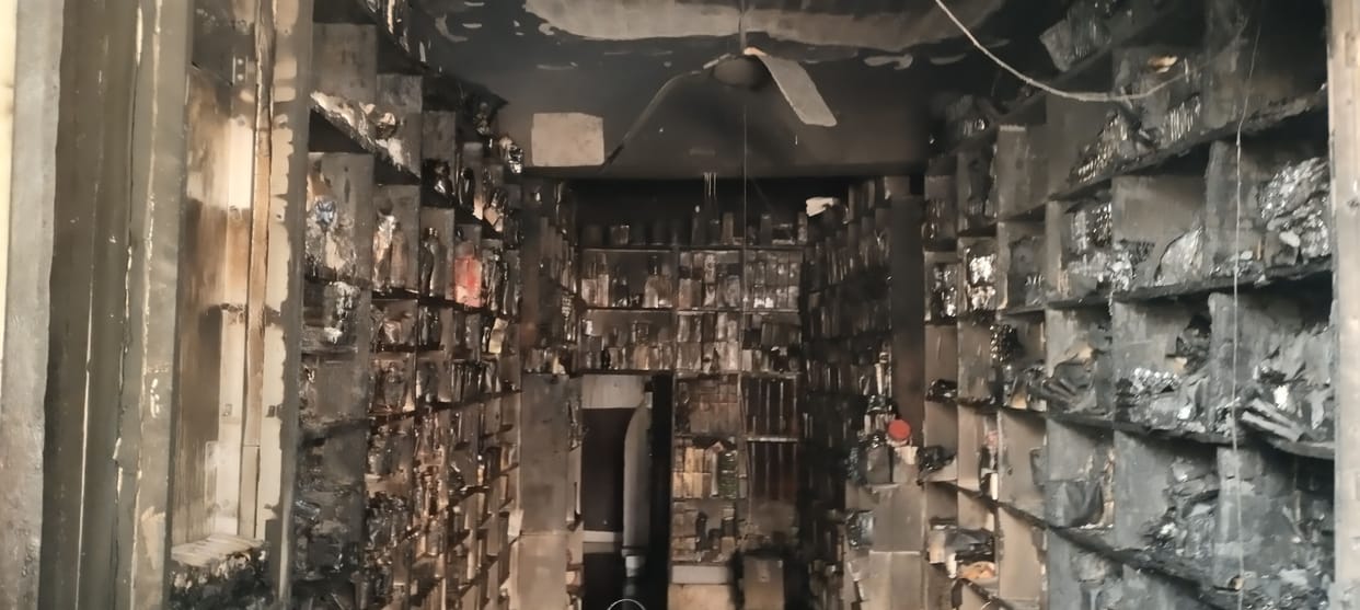 fire in medicine shop