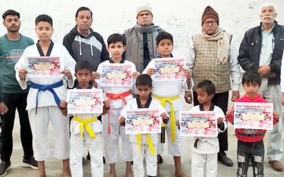 Certificates given to children who get belts in karate