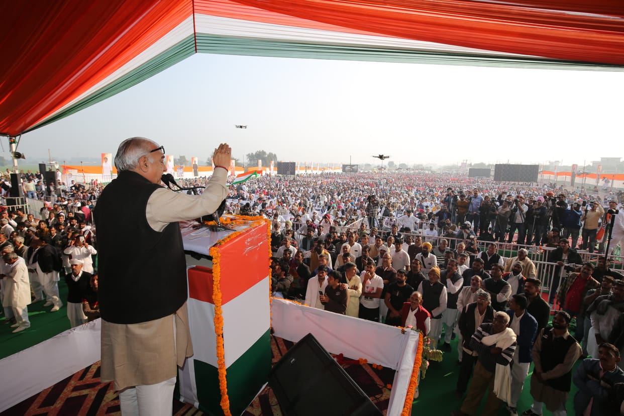 Veteran Congress leaders did not attend the rally, Bhupendra and Deependra remained the main faces.