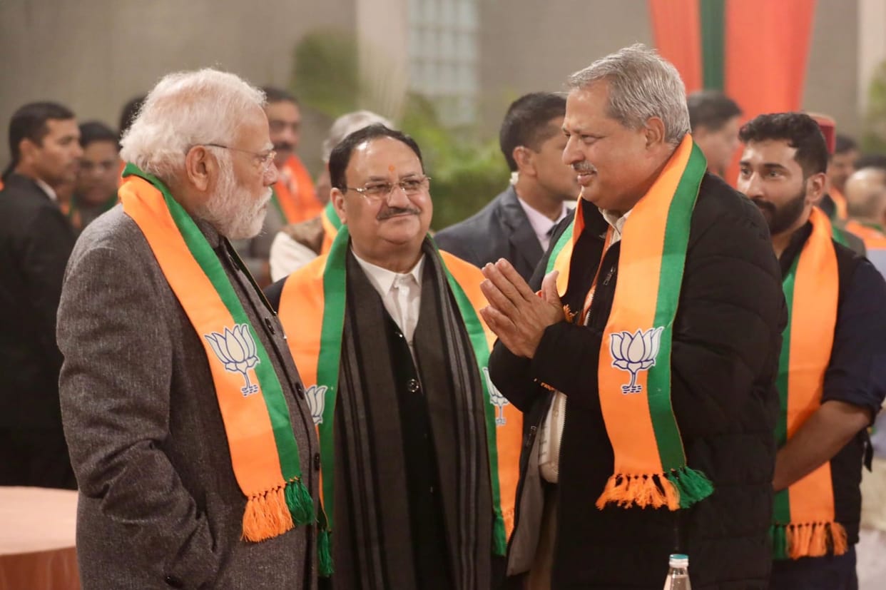 Chandigarh BJP leaders took the mantra of victory in Lok Sabha elections in Delhi.