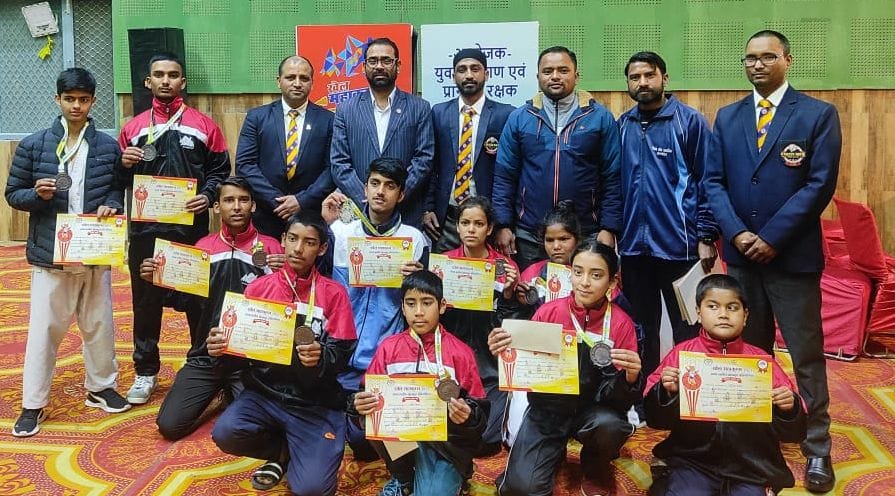 Neeraj, Piyush and Abhishek won gold medal in state level karate competition.