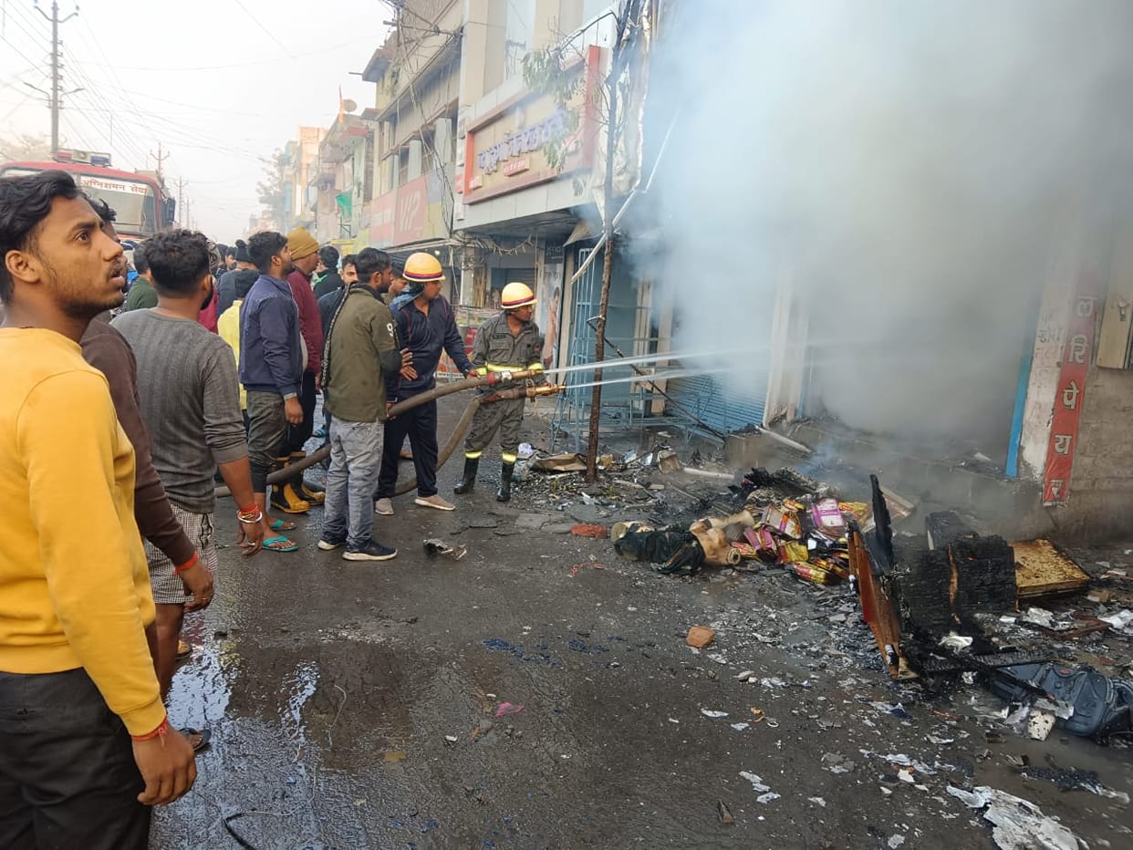 Fire breaks out in readymade clothes shop, goods including cash reduced to ashes