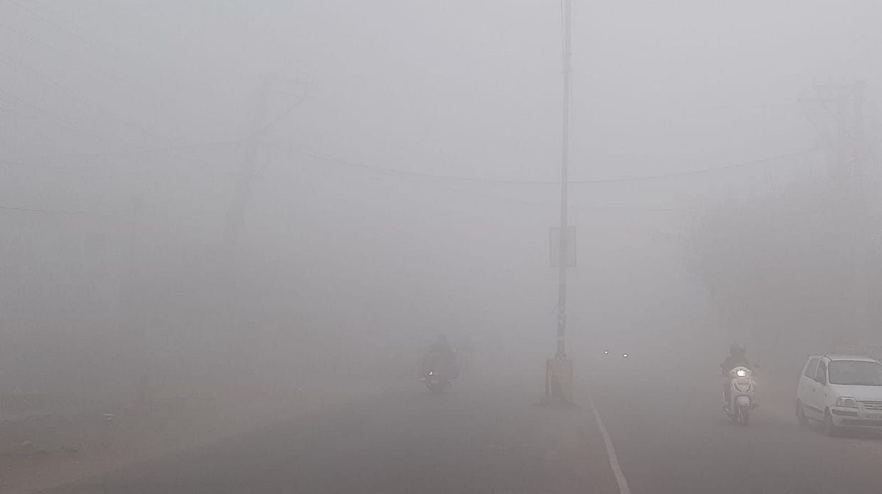 Fog stopped the speed, visibility was only two meters