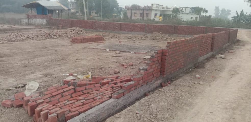 Anarchists demolished the boundary wall of the school