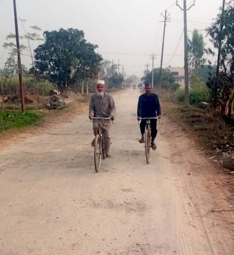 Neither bus nor three wheeler: village road, difficult journey