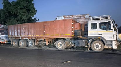 Semi trailer caught, no number plate, no number on chassis