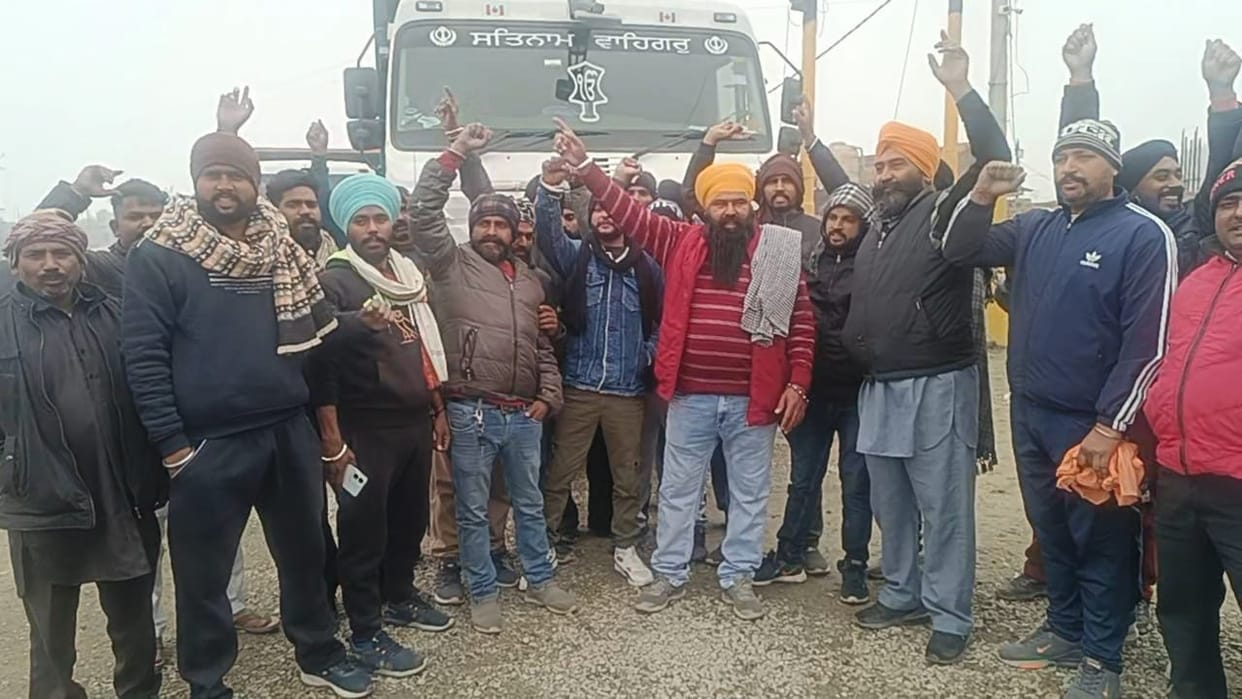 Truck drivers protested