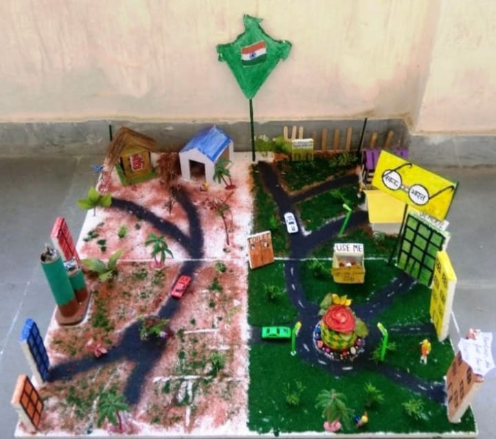 Students presented the picture of clean India through models