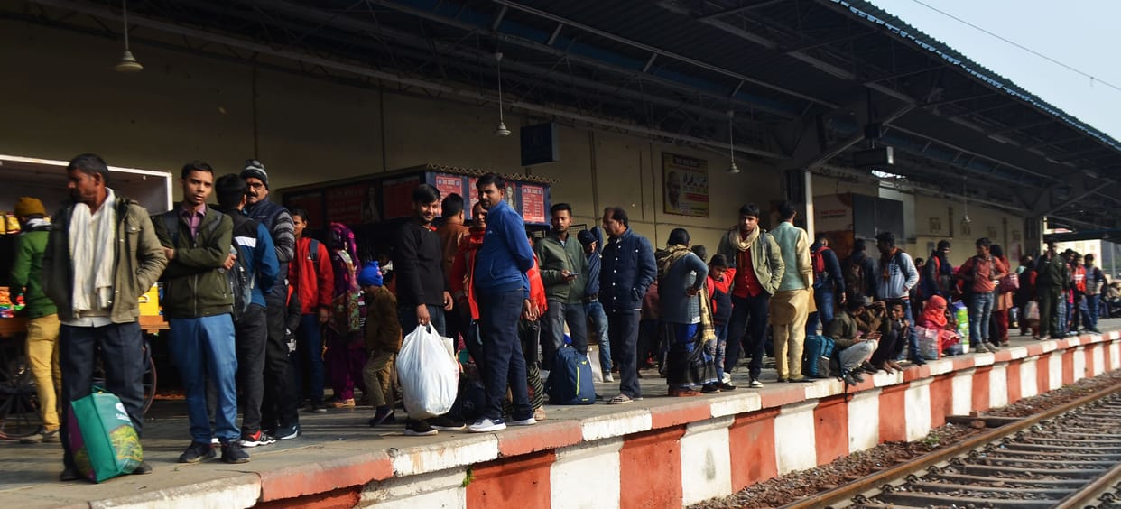 Due to increase in crowd in trains, there was a fight for seats