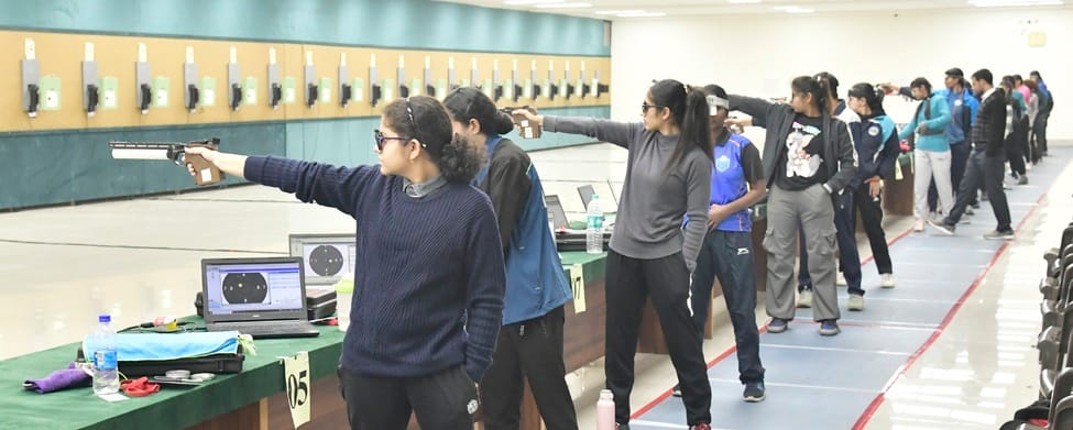 PU Chandigarh's male players won in the pistol event.