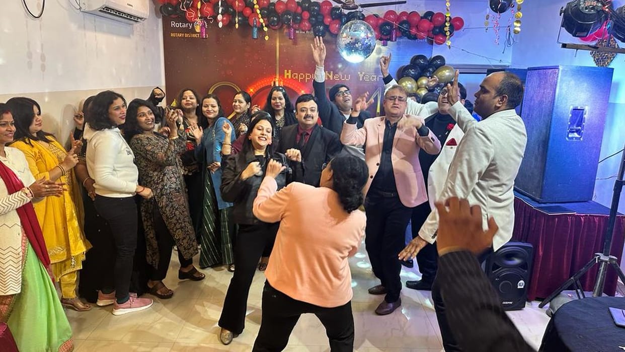 New Year celebration in the city