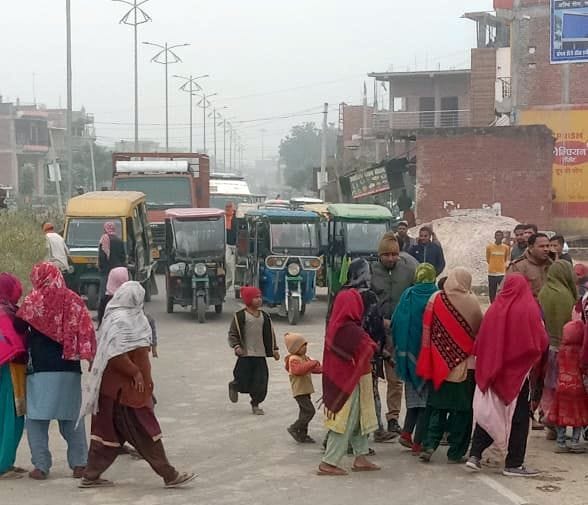 Anger erupted due to construction on the road, protested by blocking the road