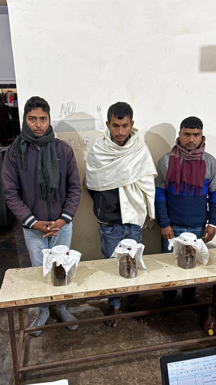 Three drug suppliers from Bihar caught with three kilos of opium