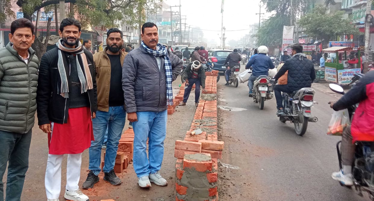 Construction of divider started in Rajpura on the instructions of DM
