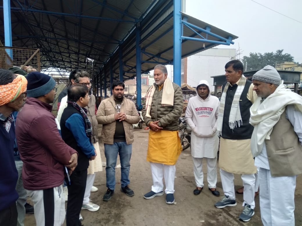 Visit to vegetable market for civic felicitation ceremony