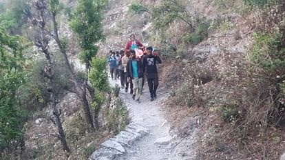 Due to lack of road, the patient was brought in a palanquin five kilometers away in nainital