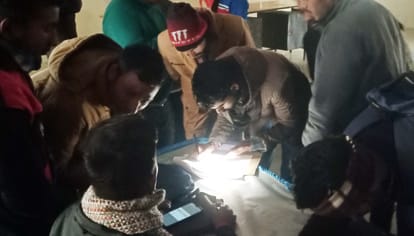 Electricity missing in employment fair, applications filled by lighting torch