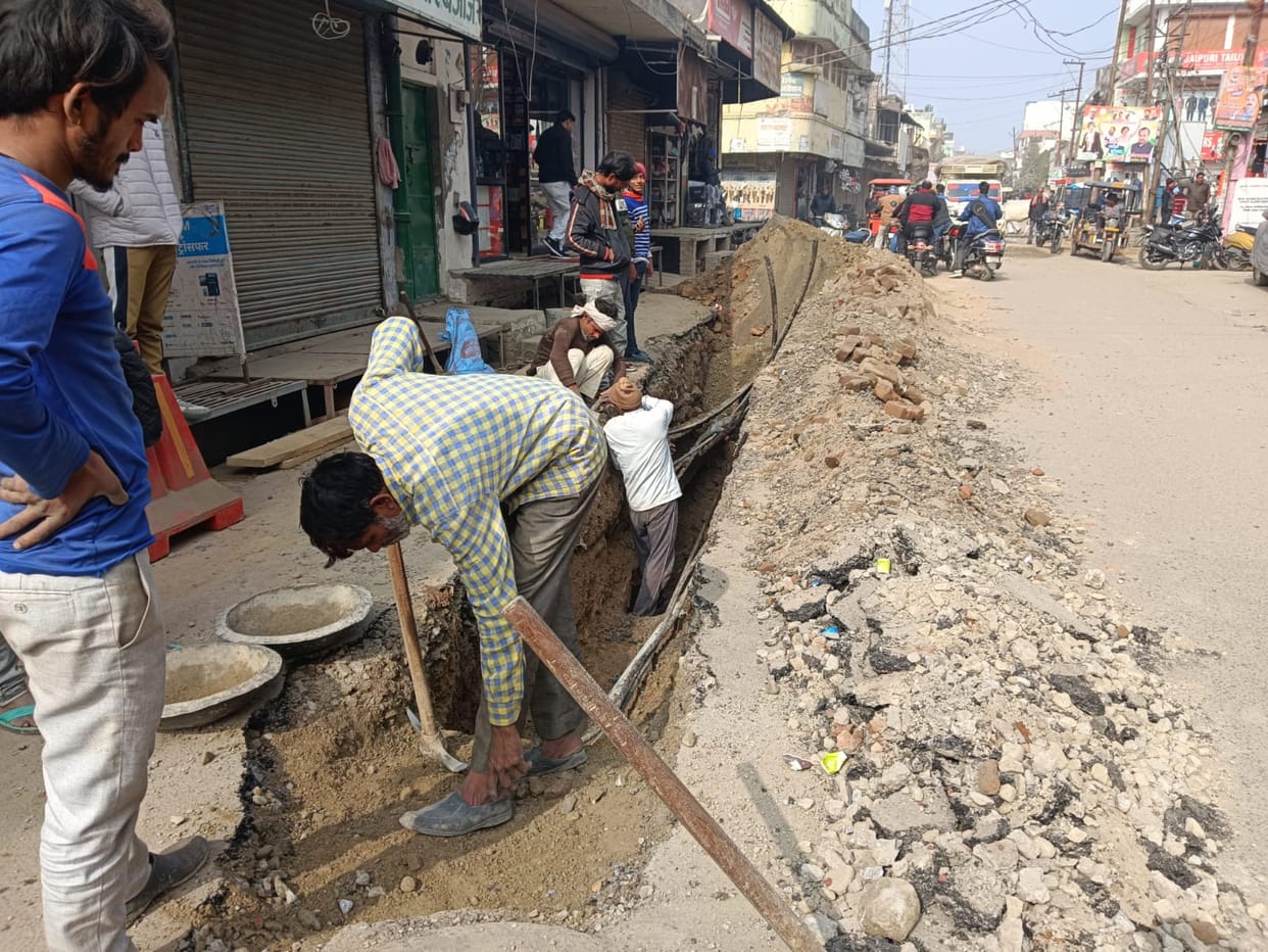 Now bear the brunt of digging for sewer line till March.