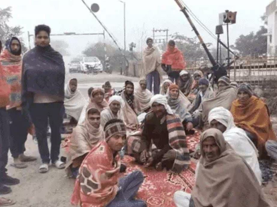 Villagers protest against underpass