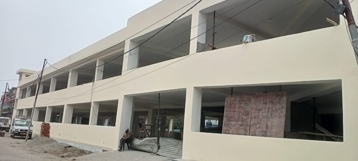 Multi storey vehicle parking work in final stage in Tanakpur
