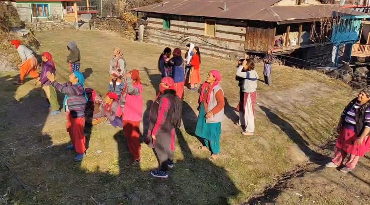 Ujhi valley lit up with the flame of fire