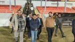 मुल्लांपुर में नवनिर्मित क्रिकेट स्टेडियम का दौरा करते बीसीसीआई सचिव जय शाह और संजय टंडन। स्रोत