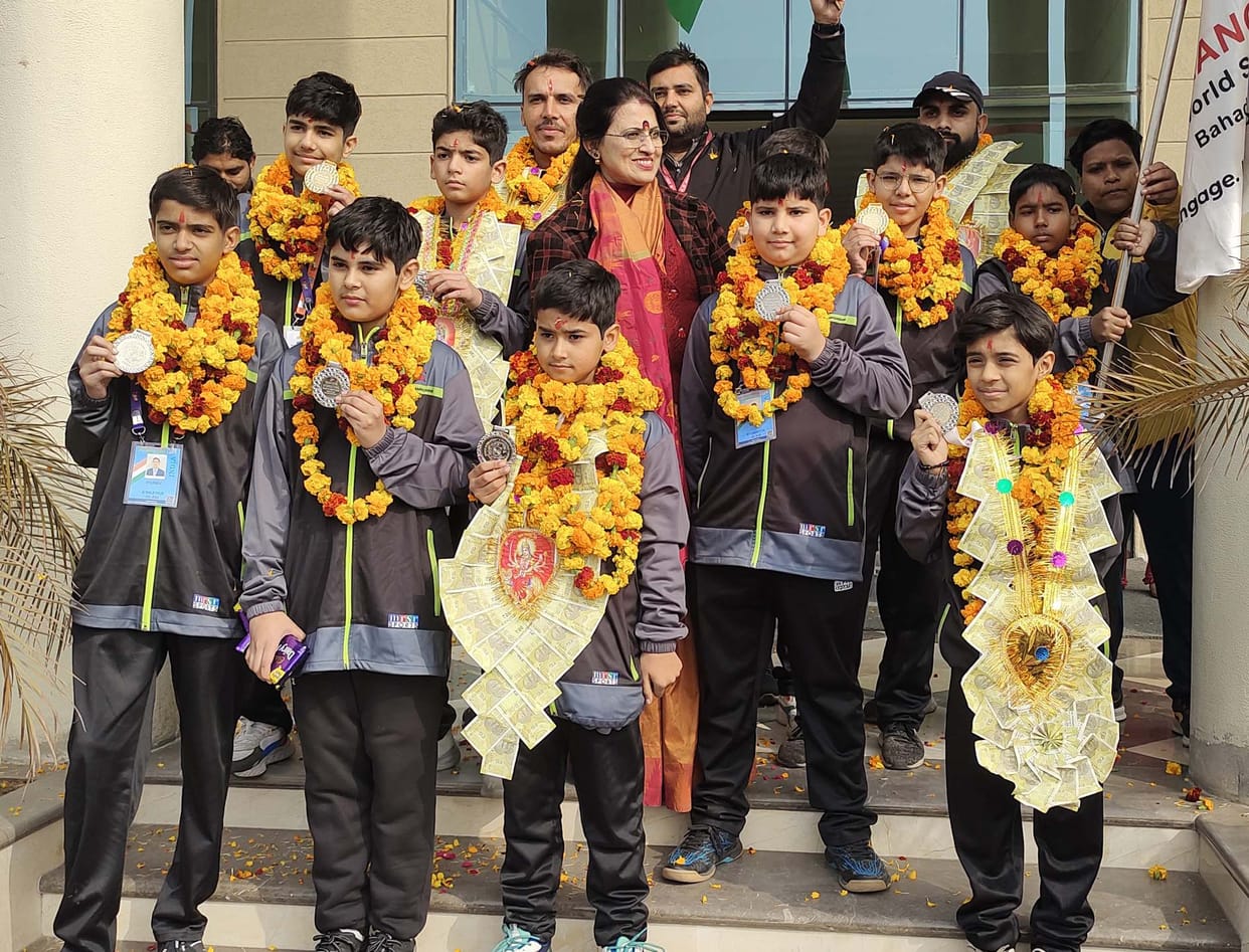 Medal winning players were felicitated