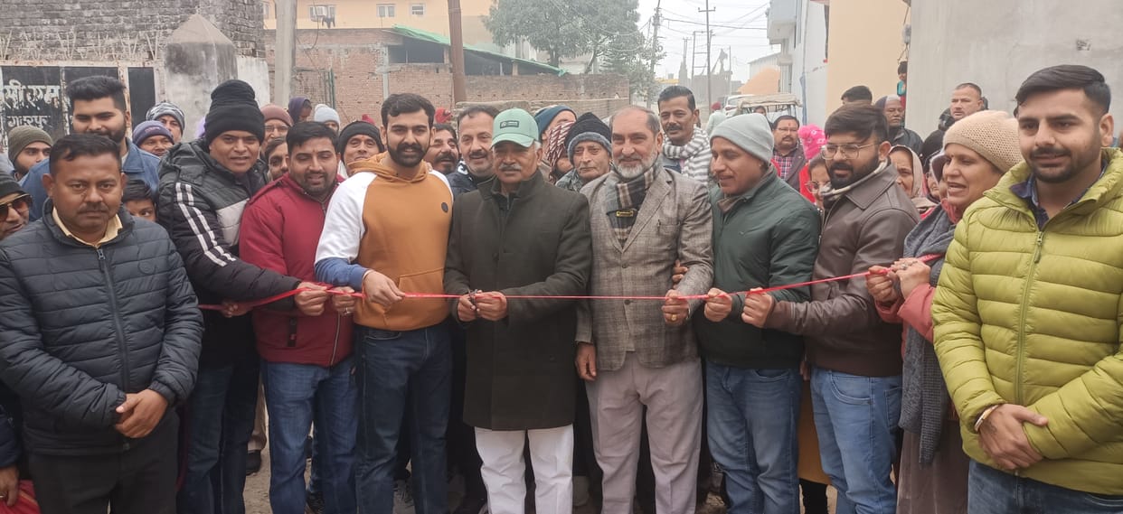 MLA laid the foundation stone for road construction