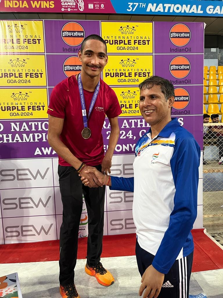 Honey won gold medal in javelin throw in National Para Games