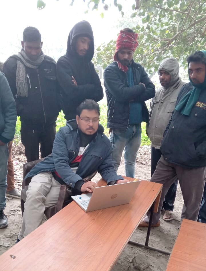 Electricity camp set up in village, street lights switched on