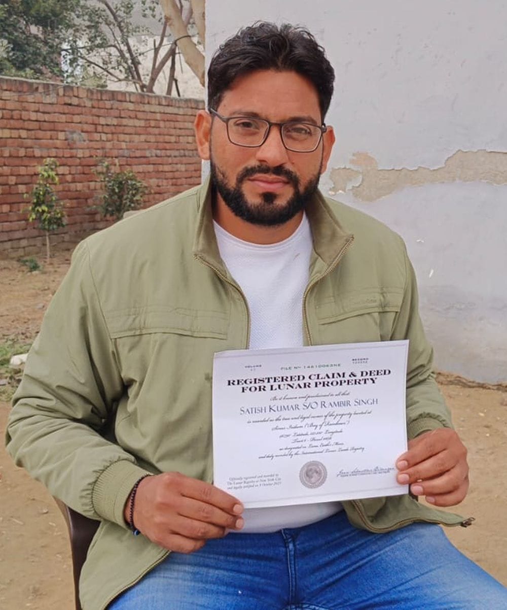 Satish of Dabarpur bought one acre of land on the moon