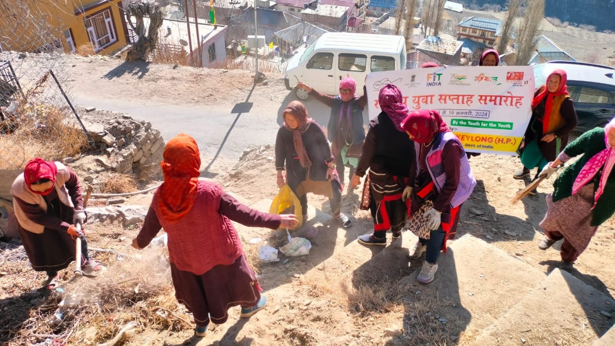 Women launched cleanliness campaign in Keylong