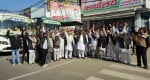 सोनीपत के बहालगढ़ में प्रदेश सरकार के खिलाफ नारेबाजी करते कांग्रेस नेता जयभगवान आंतिल व अन्य। स