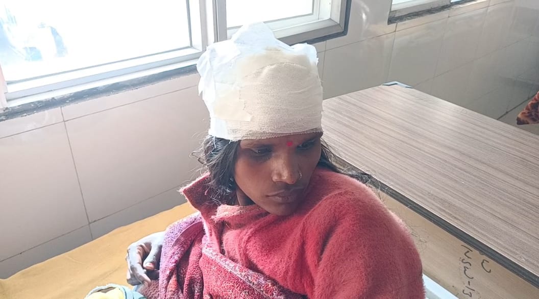 Attacked] on wife's head with a knife