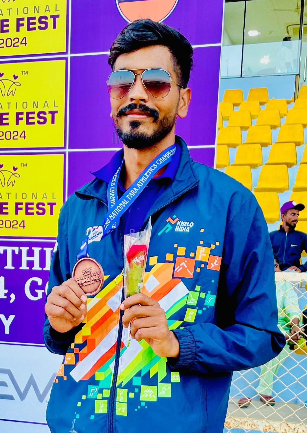 Gannaur's Vishu dominates the National Para Athletics Competition, wins bronze medal