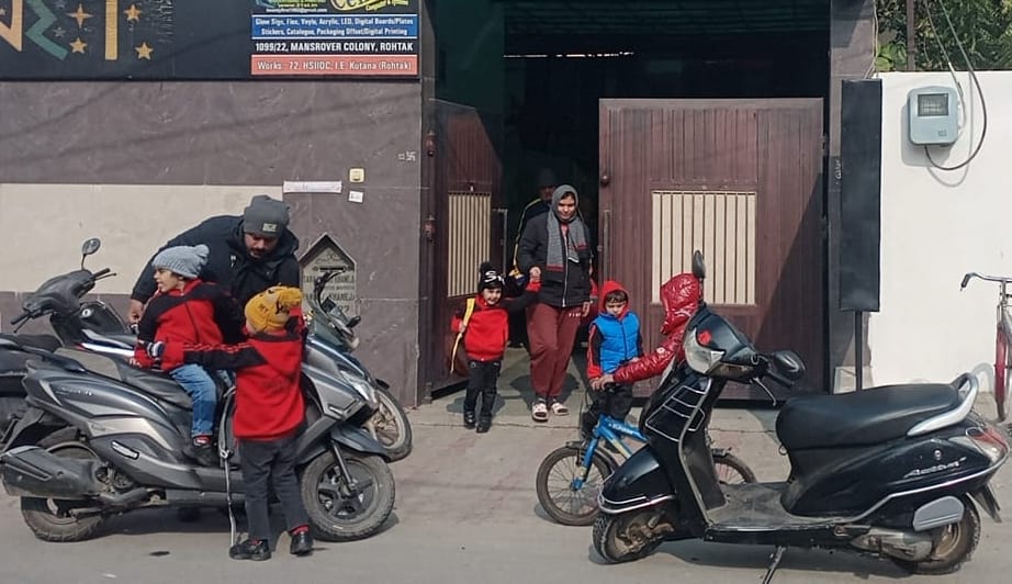 Amidst the harsh cold, four private schools were found open contrary to orders