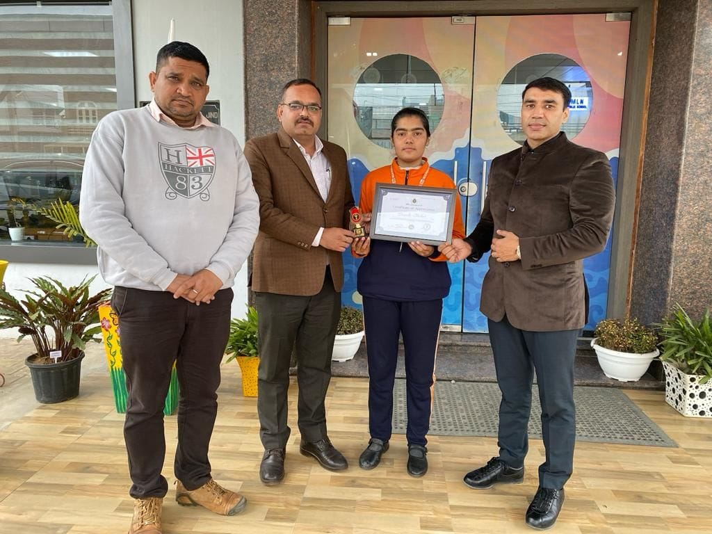 Motilal School girls' flag in art exhibition