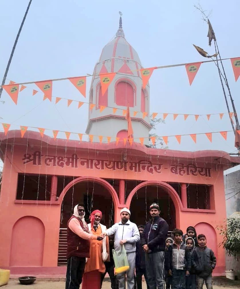 Saffron flags are being hoisted on houses