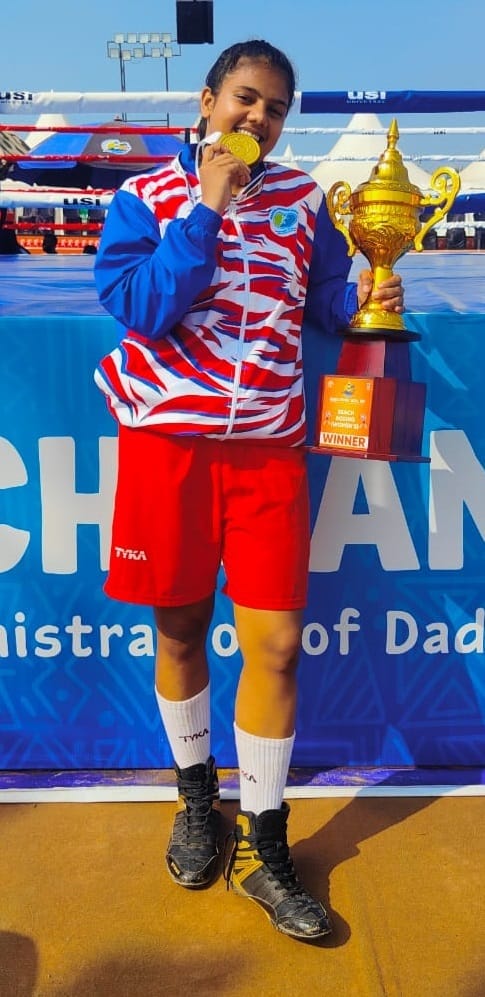 Bhavya won gold medal in boxing