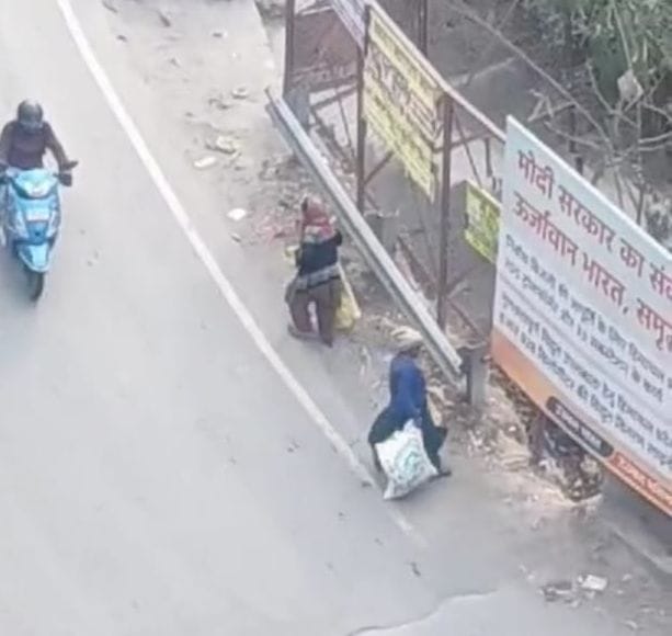 Garbage picked up from houses and then disposed of in the drain