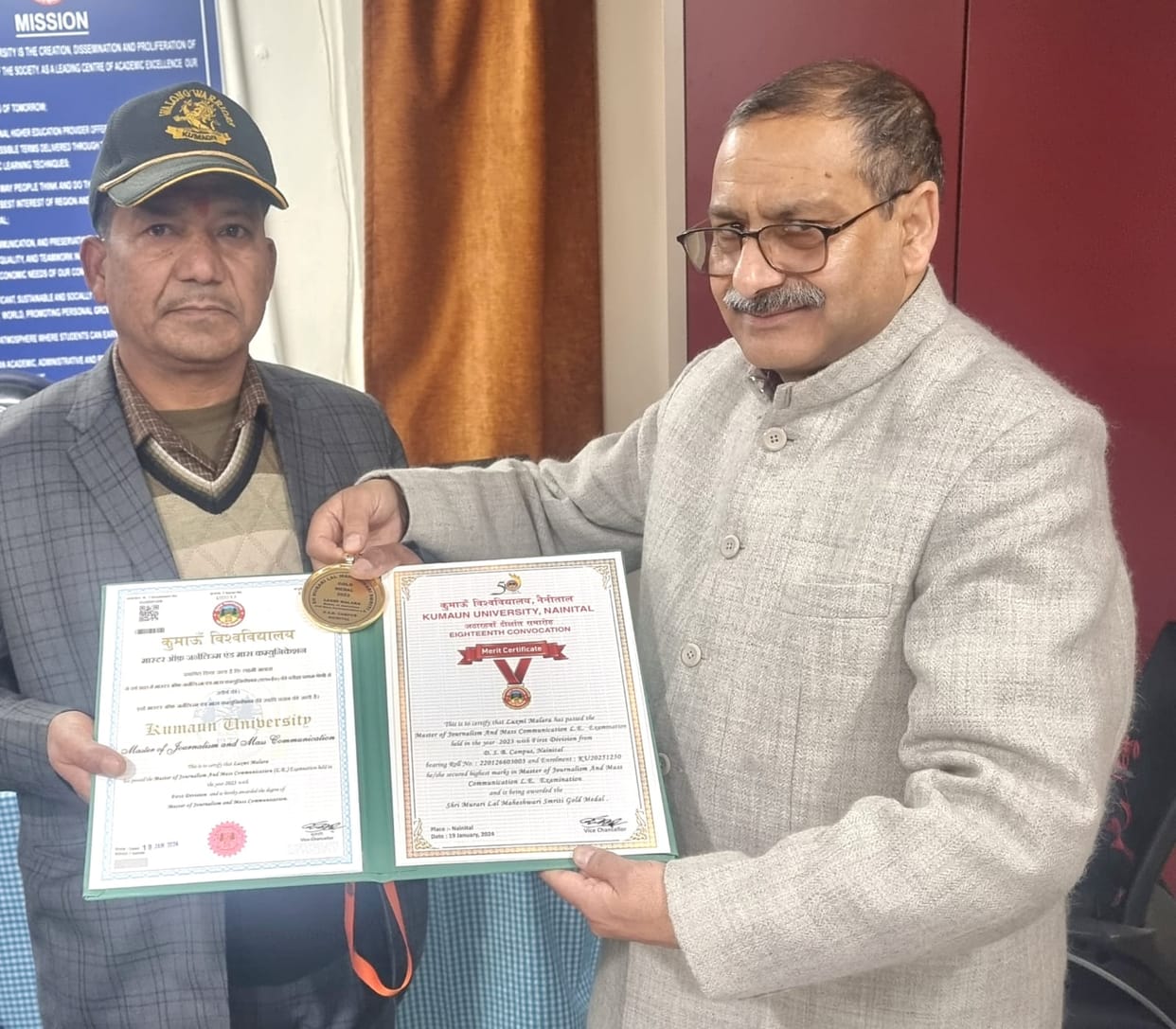 Rajat and Lakshmi got Murarilal Maheshwari gold medal