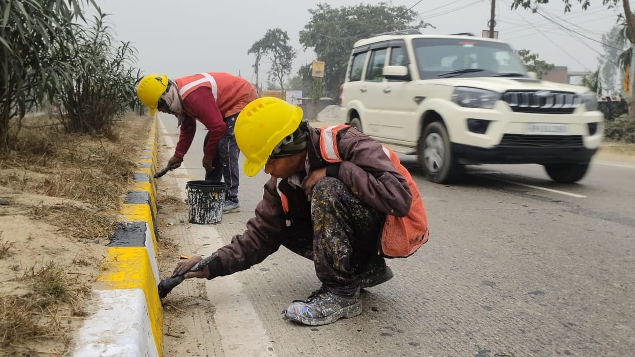 painting on highway