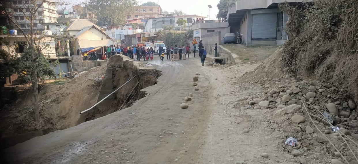 Traffic disrupted due to collapse near Kot station on NH-3 under construction