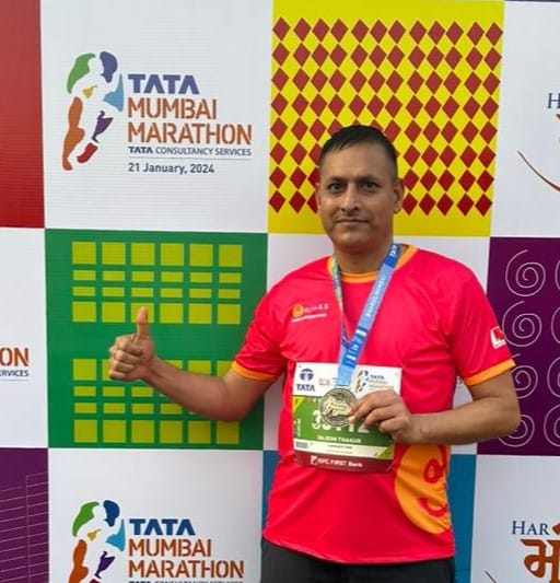 Former soldier Rajesh ran in Tata Mumbai Half Marathon
