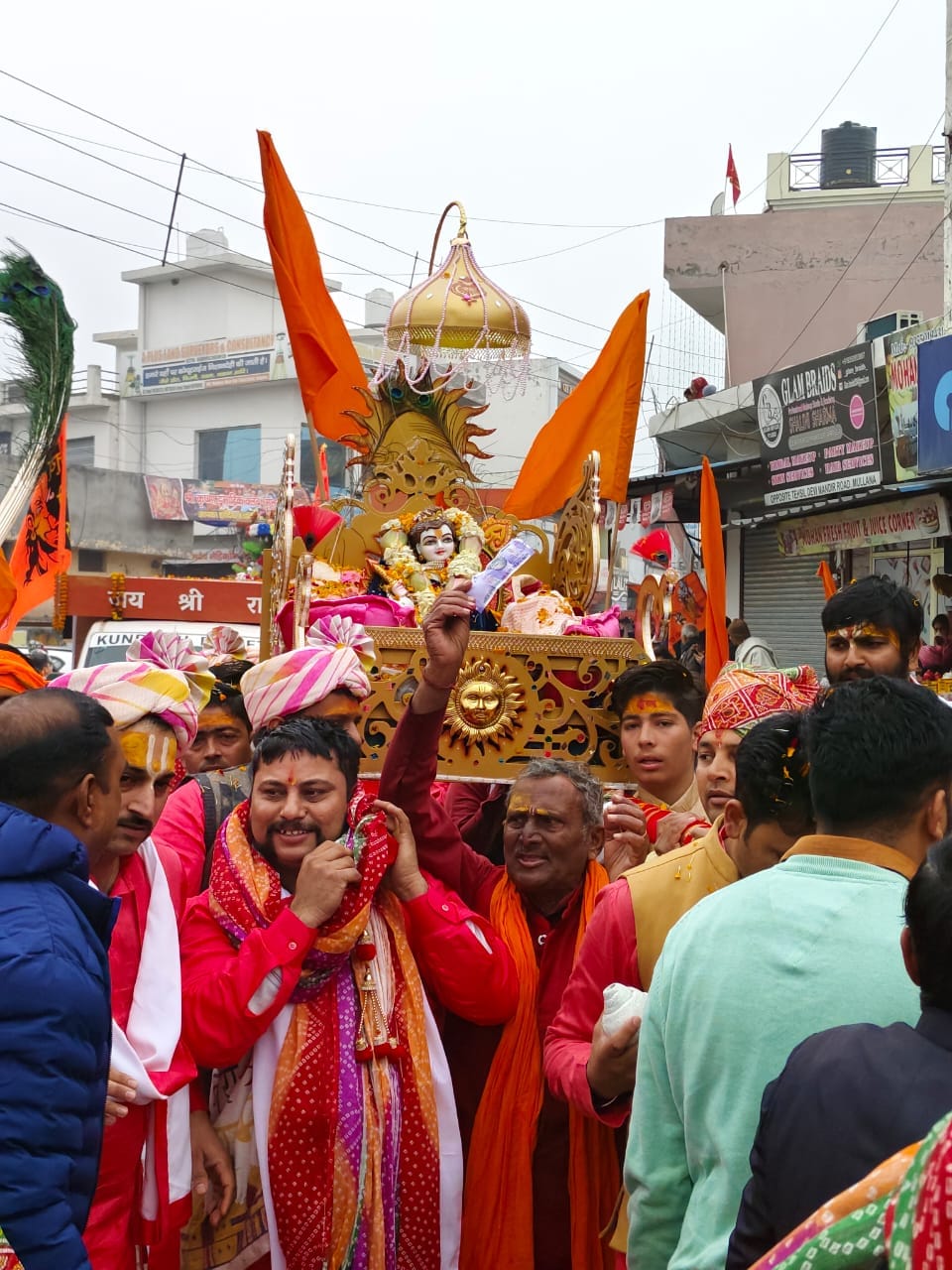 Procession taken out on the occasion of Pran Pratistha