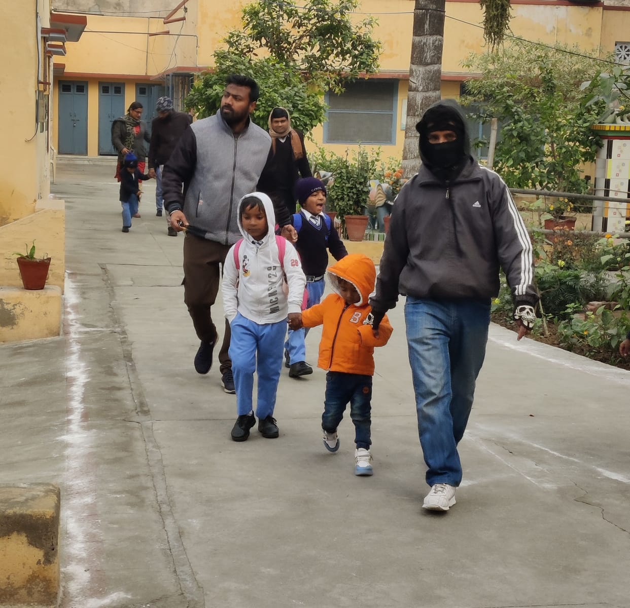 Children reached school shivering in cold wave
